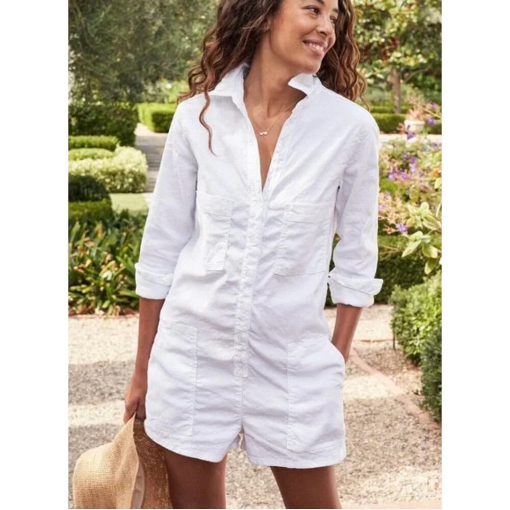 Frank & Eileen White Ireland Playsuit Shorts Coveralls Jumpsuit Small Romper